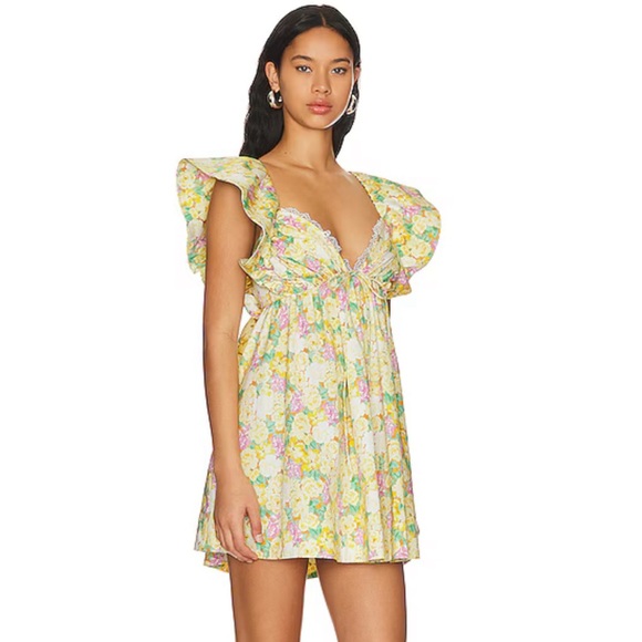 Tamra Mini Dress in Yellow - Picture 2 of 3